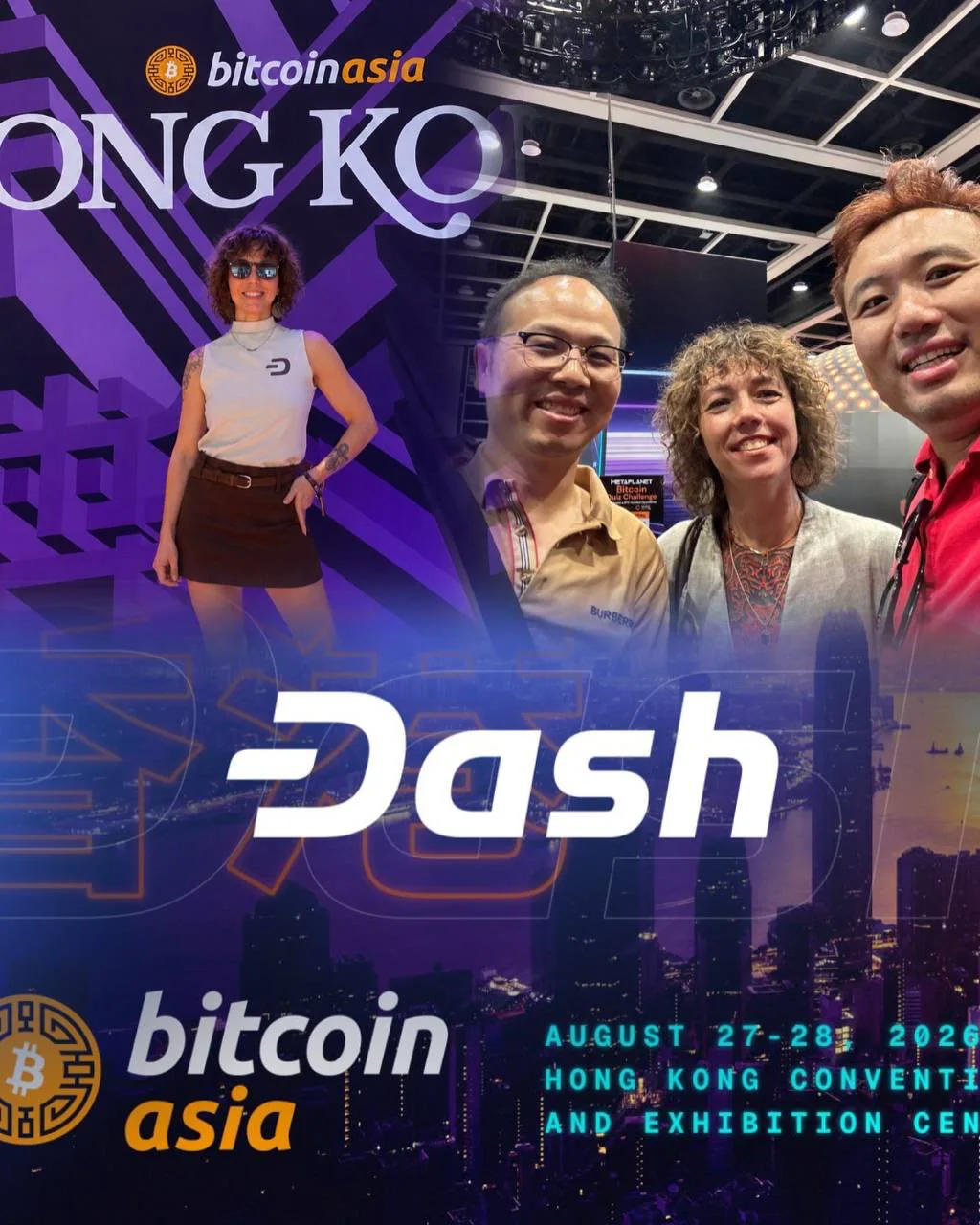 Natalia representing Dash at Bitcoin Asia 2026