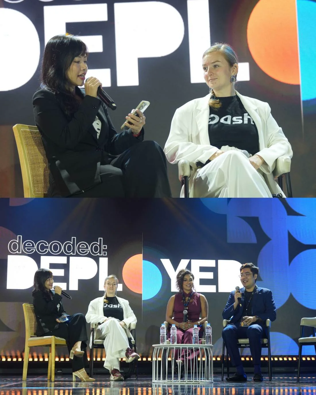 Daria Chernozub speaking on stage