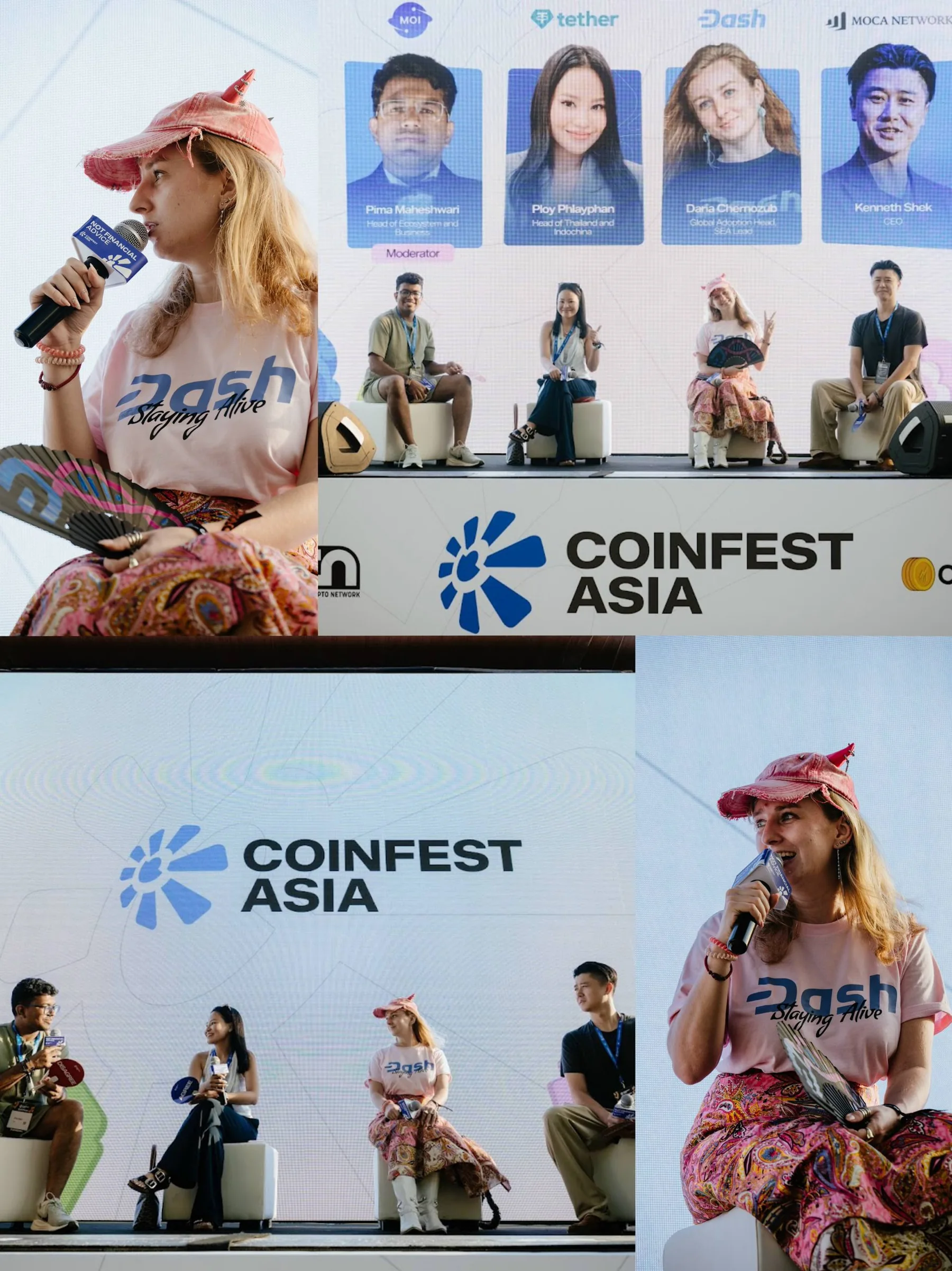 Dasha speaking on a Coinfest Asia panel