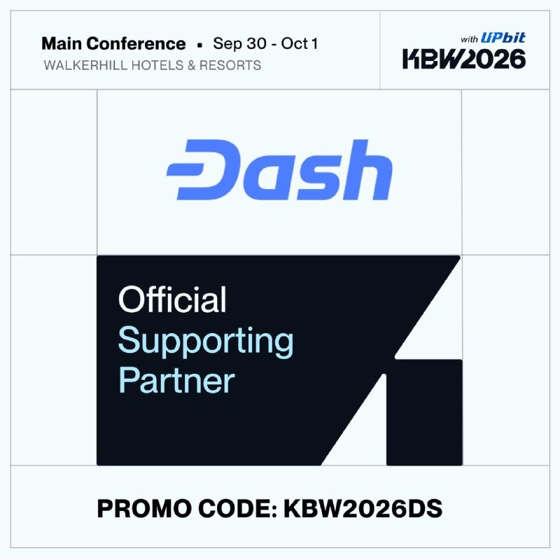 Dash at Korea Blockchain Week 2026 supporting partner graphic