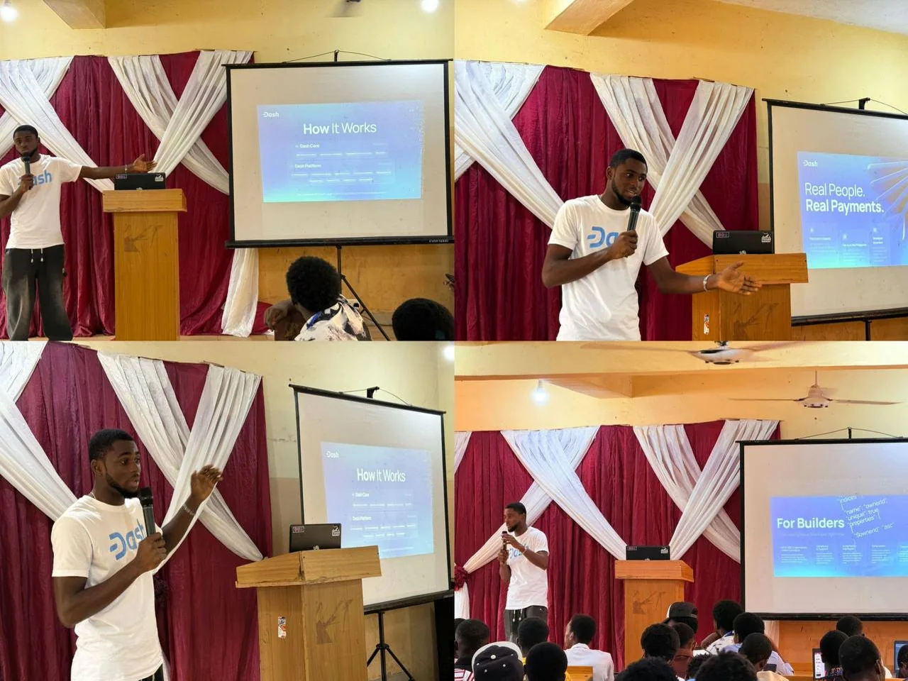 Dash Nigeria contributor presenting Dash to students